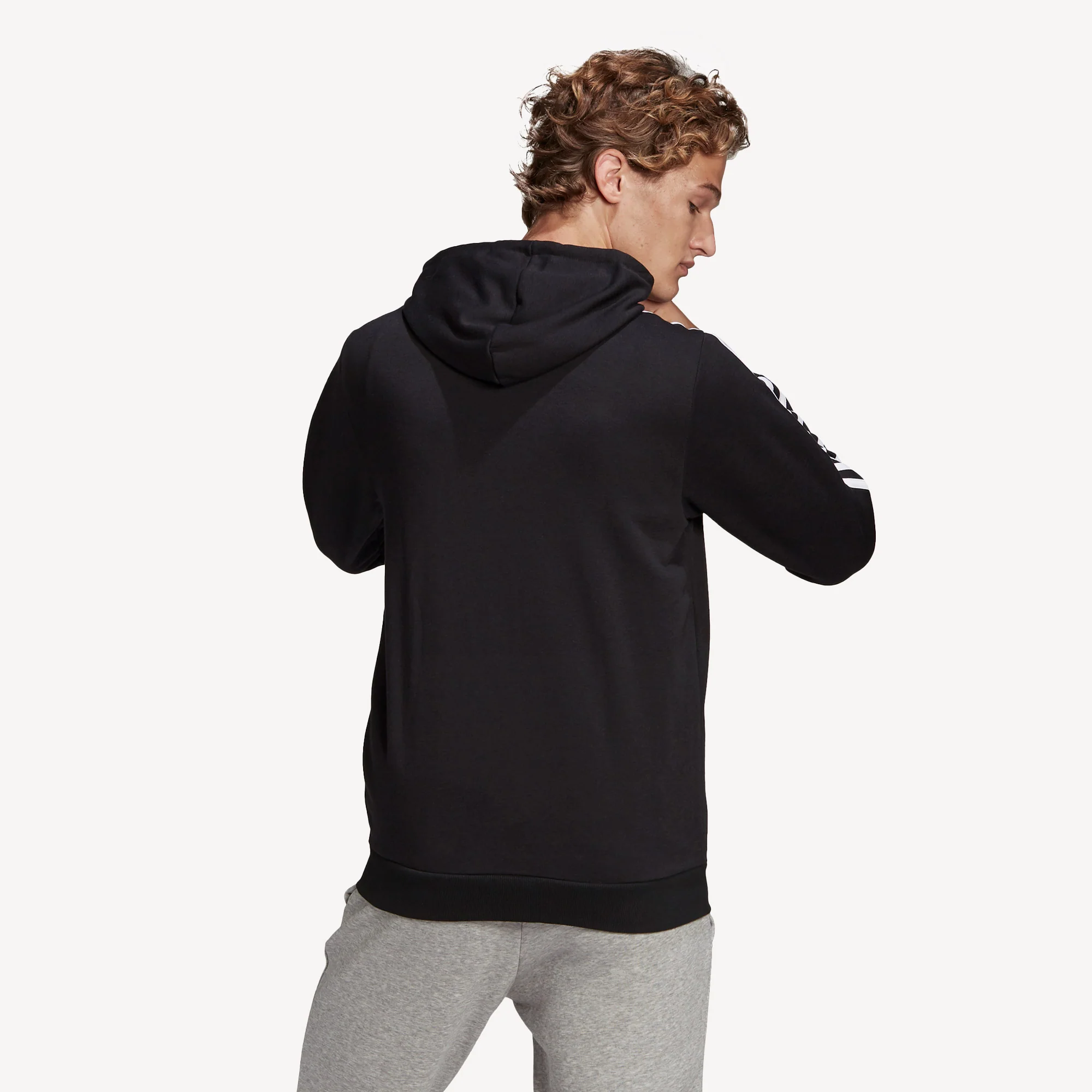 adidas Essentials Men's 3-Stripe Full-Zip Hoodie - Image 2