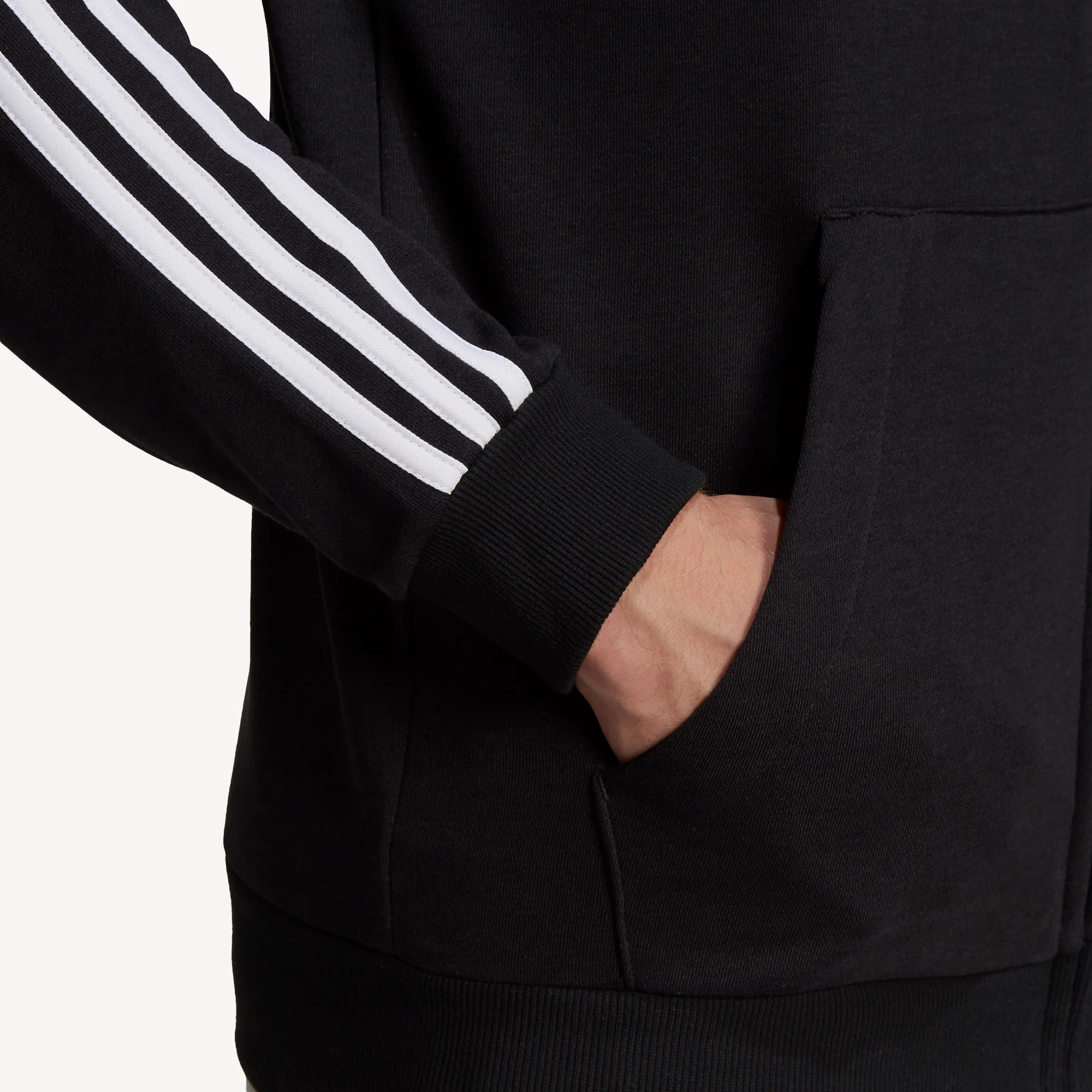 adidas Essentials Men's 3-Stripe Full-Zip Hoodie - Image 5