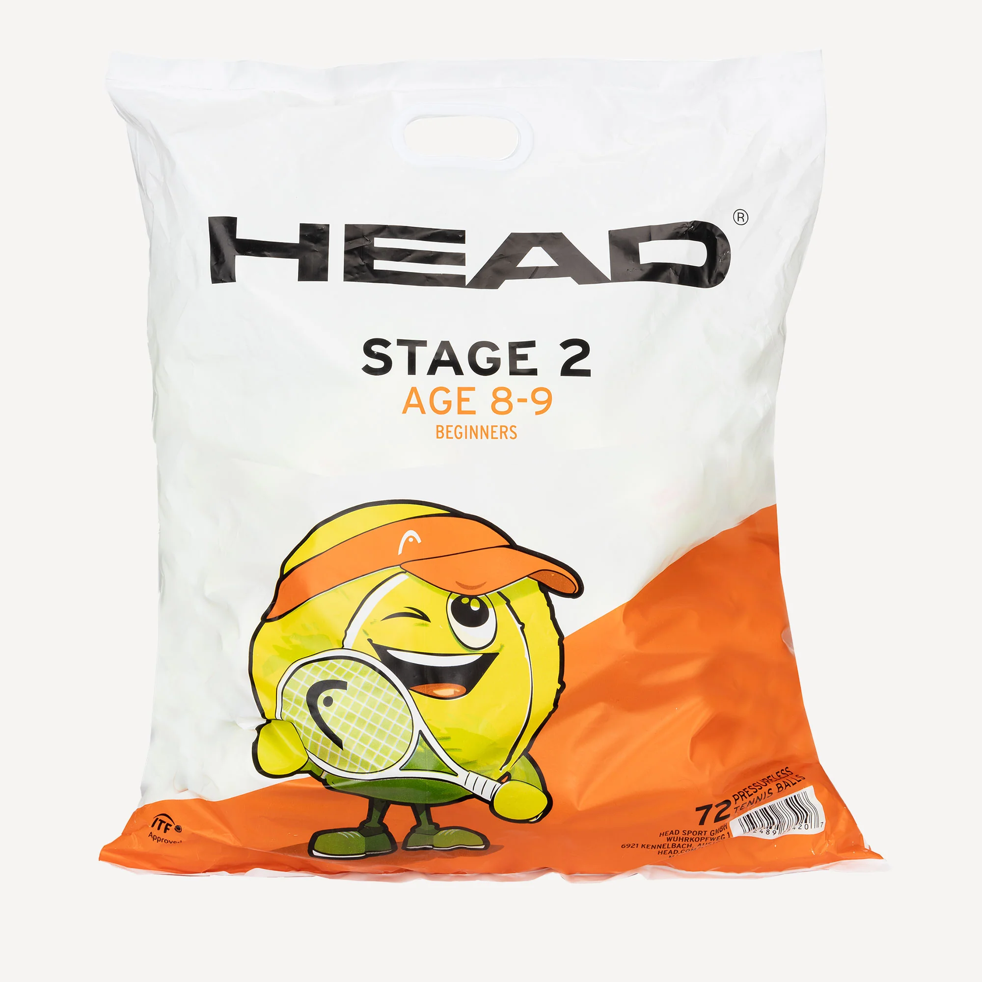 HEAD Stage 2 Orange 72 Tennis Balls Polybag